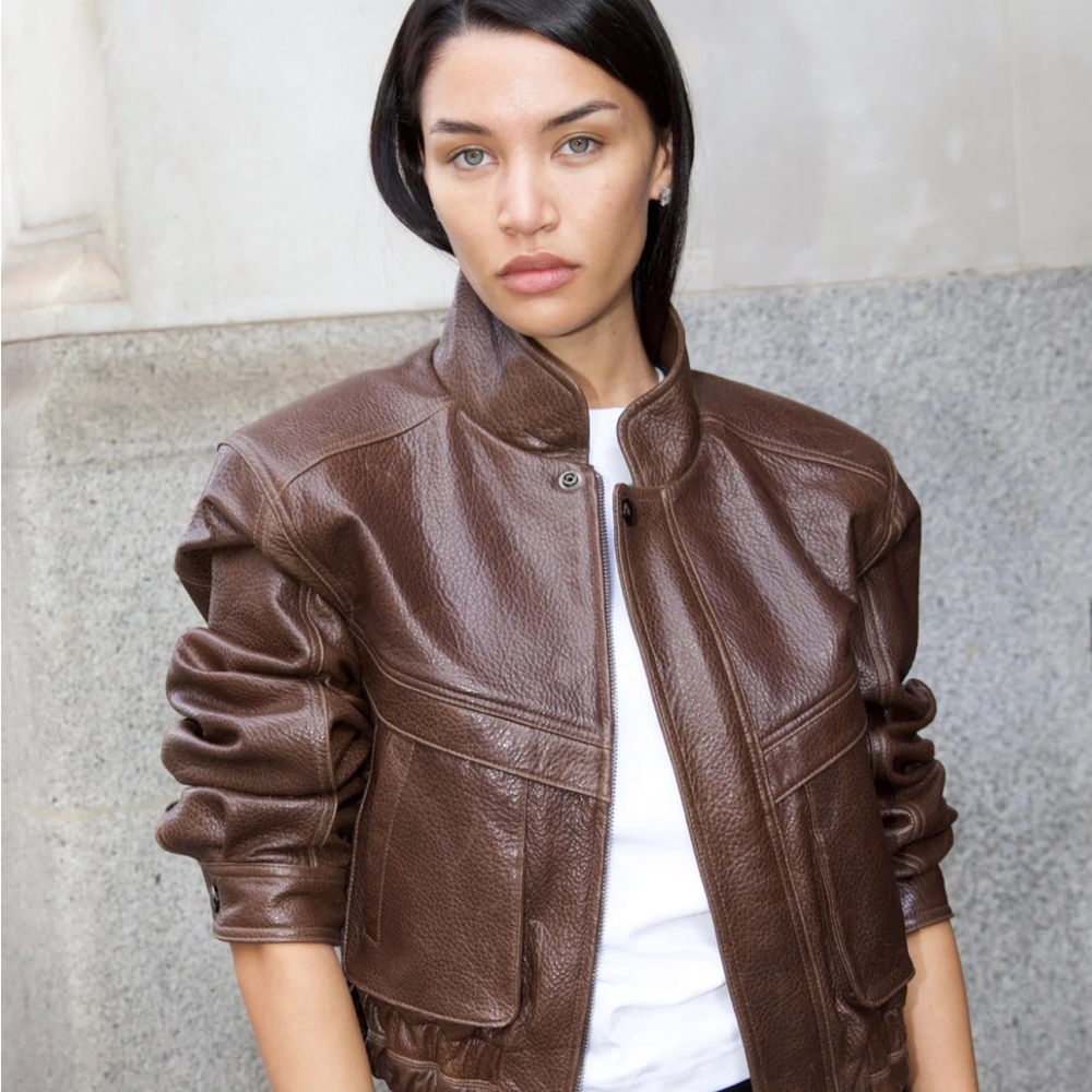 The Becky Jacket Brown Leather - Picture 3 of 16